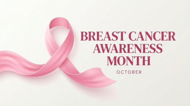 Pink breast cancer awareness ribbon for October month