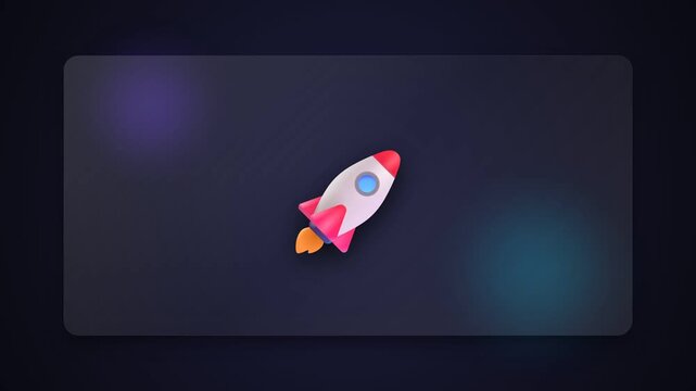 White rocket ship icon against purple dark background, minimal cartoon style imagery. Suitable for childrens educational materials and sciencerelated designs.