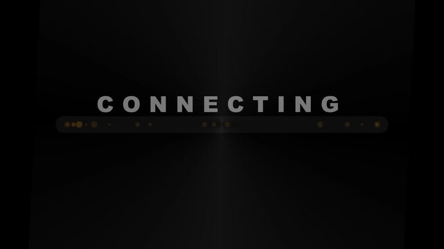 Bold white connecting word text centered black digital screen interface loading bar progress. Suitable for technology or softwarerelated content. E. G., websites, presentations, projects.