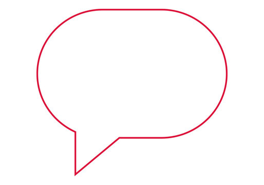 Crimson Round Speech Bubble Outline Icon Isolated on Transparent Background PNG Chat Vector
