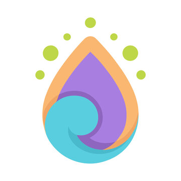 Abstract colorful drop shape with circles