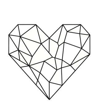 Geometric Heart Shape Outline