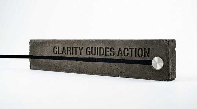 Clarity guides action inscribed on concrete with line
