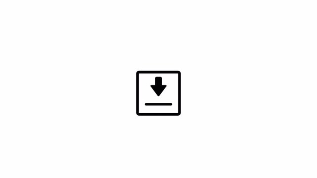 Animation of download symbol arrow on transparent background, animated arrow, download button icon with alpha channel.
