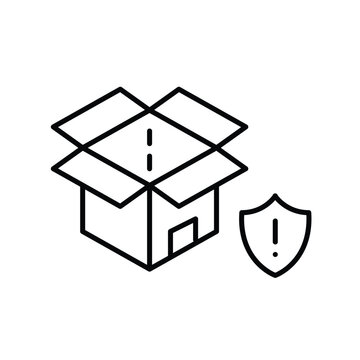 Package security alert, damaged box warning, suspicious package alert. Pixel perfect, editable stroke vector icon