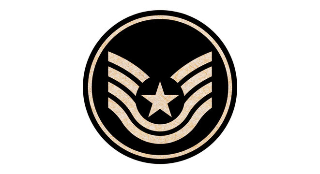 Military chevron insignia isolated on transparent background