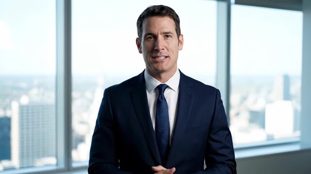 Men in suits organize ties, business elite give confident speeches