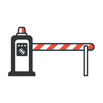 Automated barrier gate with card reader in bright studio lighting a concept for secure entry vector illustration isolated on white background