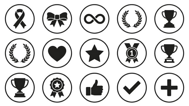 black and white icons