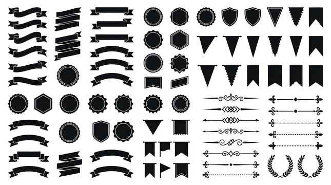set of black and white icons