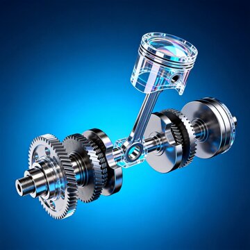Piston Connecting Rod Crankshaft Mechanical Assembly