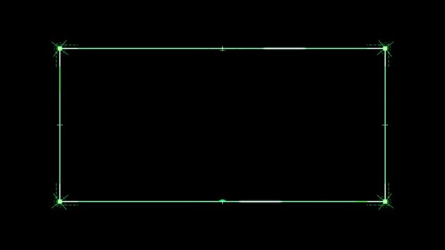 Digital hud rectangular frame overlay interface