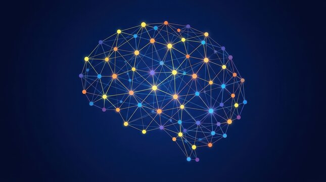 Digital neural network brain concept