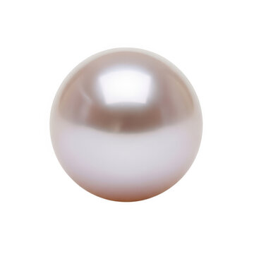Shiny pink pearl close-up on white background