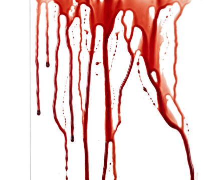 Wavy blood streams dripping downward across a full frame with scattered droplets forming a horror texture PNG isolated background