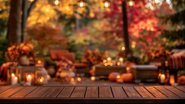Warm lanterns glow softly on a wooden table