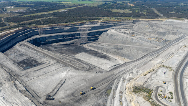 Open cut coal mine in the Hunter valley of NSW.