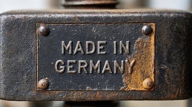 metal plate with the quality slogan Made in Germany