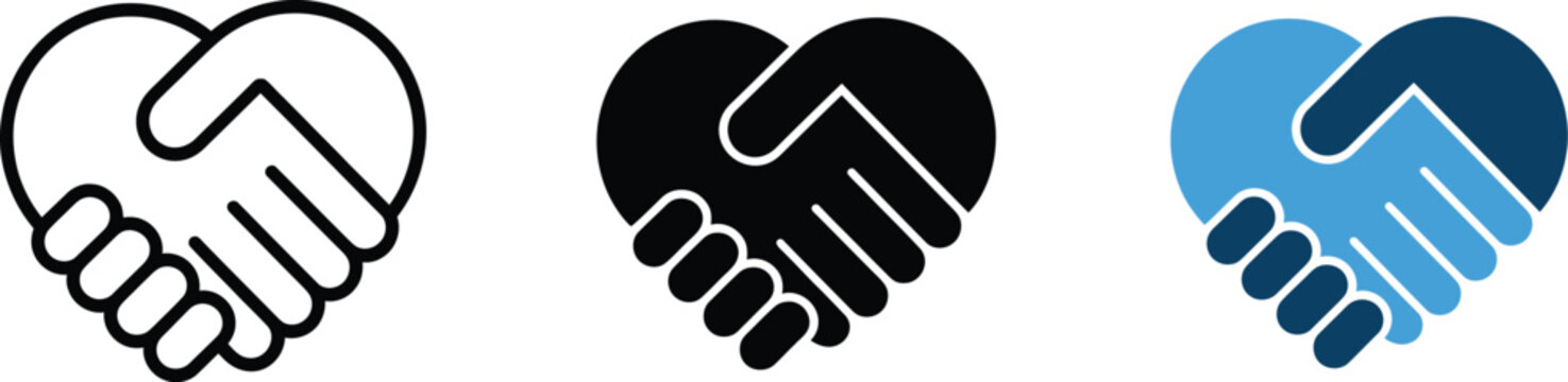 Volunteering care support icon collection featuring helping hands, community assistance, charity service, social welfare, and humanitarian aid symbols.