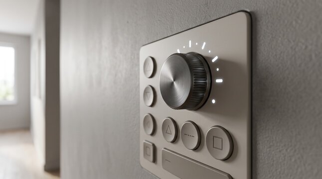 Modern Accessible home wall control panel with rotary dial for smart living