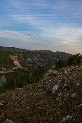 Fototapeta premium Sunrise landscape in Uvac Canyon Serbia