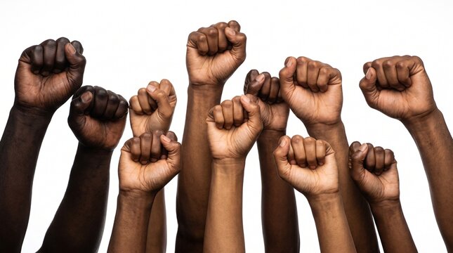 Dia da Consci&ecirc;ncia Negra com punhos erguidos representando igualdade racial e resist&ecirc;ncia