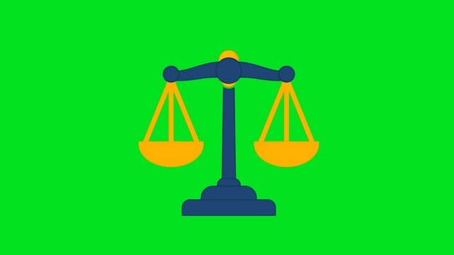 Law Legal Services Icon Animation with Green Background. Full HD. 4K