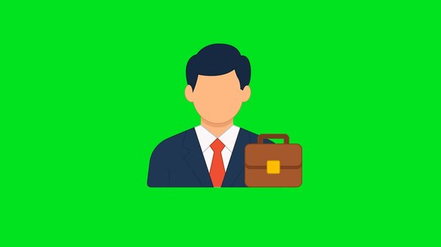 Lawyer Attorney Icon Animation with Green Background. Full HD. 4K