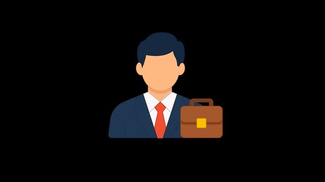 Lawyer Attorney Icon Animation with transparent background. Full HD. 4K