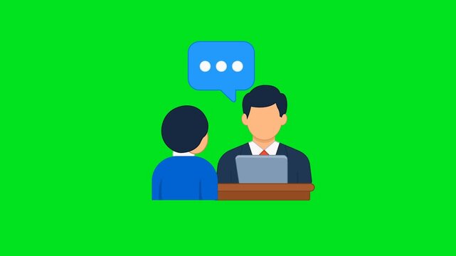 Legal Consultation Icon Animation with Green Background. Full HD. 4K