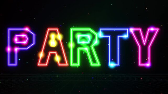 Neon Open Sign Glowing Red on Black Background for Bar Nightlife Business Christmas Holiday 