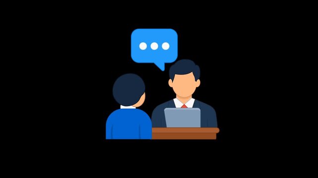 Legal Consultation Icon Animation with transparent background. Full HD. 4K
