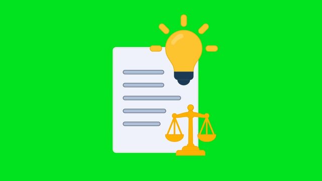 Legal Advice Icon Animation with Green Background. Full HD. 4K