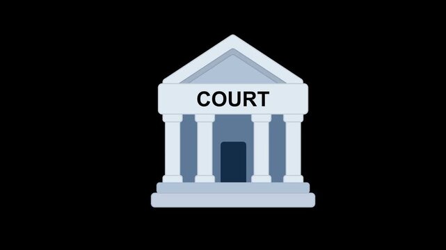 Court Courthouse Icon Animation with transparent background. Full HD. 4K