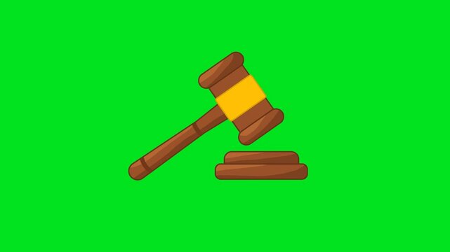Judge Icon Animation with Green Background. Full HD. 4K