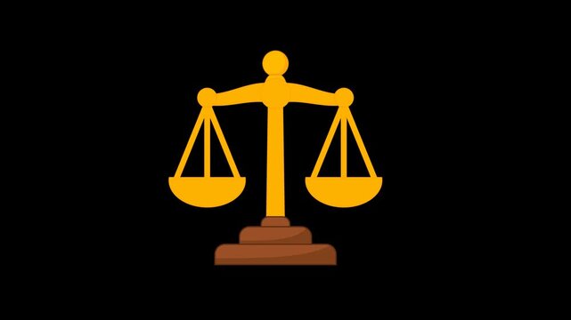 Scales of Justice Icon Animation with transparent background. Full HD. 4K