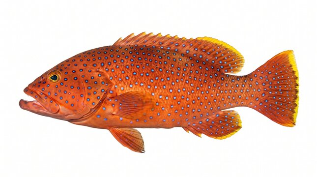 Red grouper fish swimming side view
