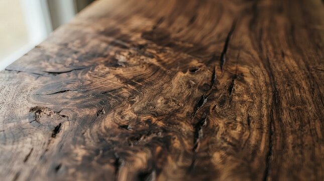 Luxurious Abstract Background Featuring Detailed Natural Dark Wood Grain Texture With Deep Crevice