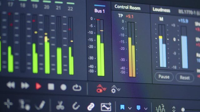 Audio levels in an editing program.