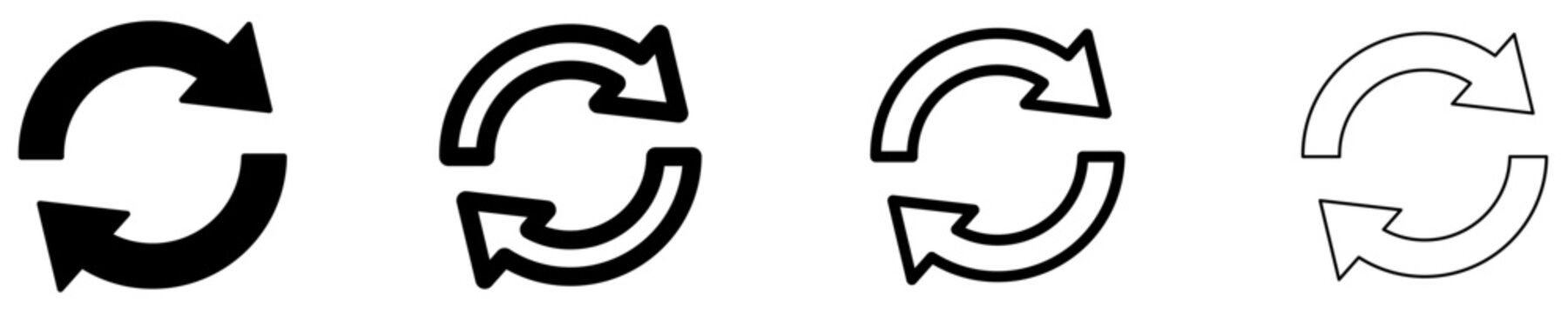 Refresh arrow solid glyph icon for user interface