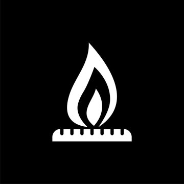 Natural gas sign icon isolated on black background