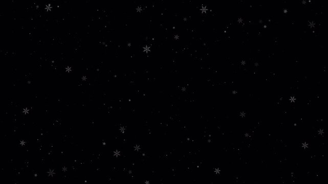 Falling Snowflakes Overlay 2D Animated Winter Snow Particles