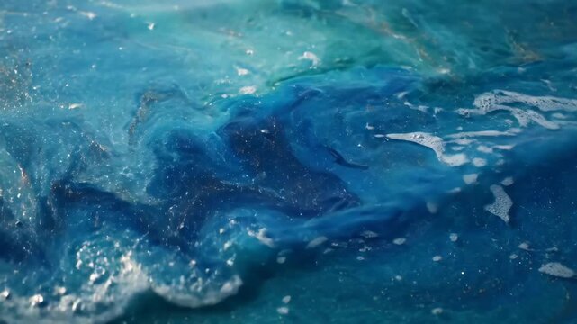 Blue fluid texture effect, blue ocean wave dynamic background