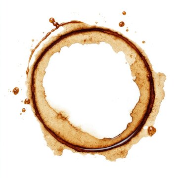 Coffee ring stain on white background (3)