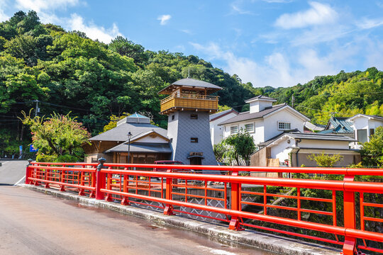 Gyokuro tower located at Shuzenji, Izu City, Shizuoka Prefecture, Japan. Translation: Gyokuro Tower
