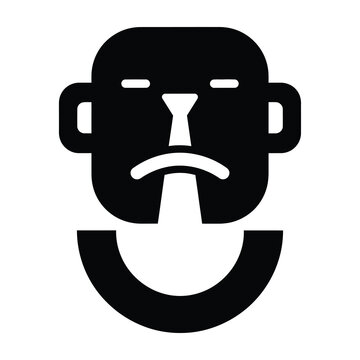 Monkey face with tongue out and unhappy expression closeup