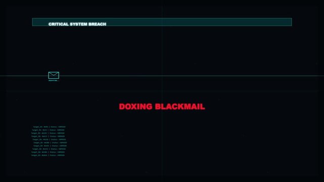 Digital extortion and cyber blackmail alert on a screen interface