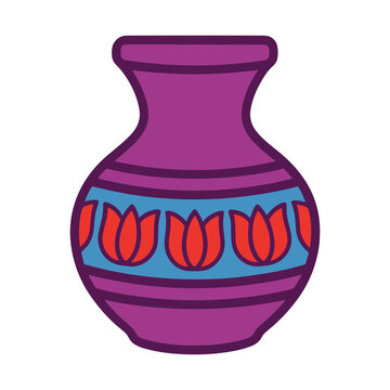 Decorative vase with floral pattern