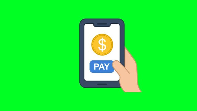 Payment Icon Animation with Green Background. Full HD. 4K