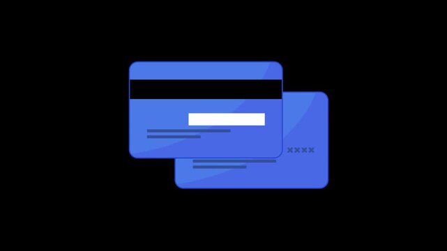 Credit Card Icon Animation with Transparent Background. Full HD. 4K